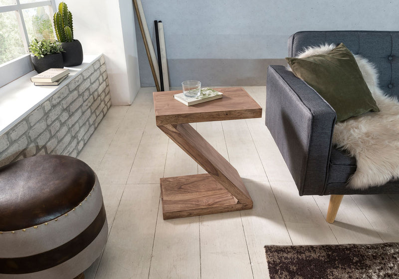 Beistelltisch Mumbai 60cm Akazie Massivholz Braun Landhausstil