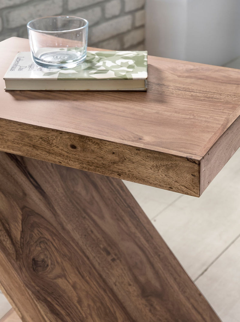 Beistelltisch Mumbai 60cm Akazie Massivholz Braun Landhausstil