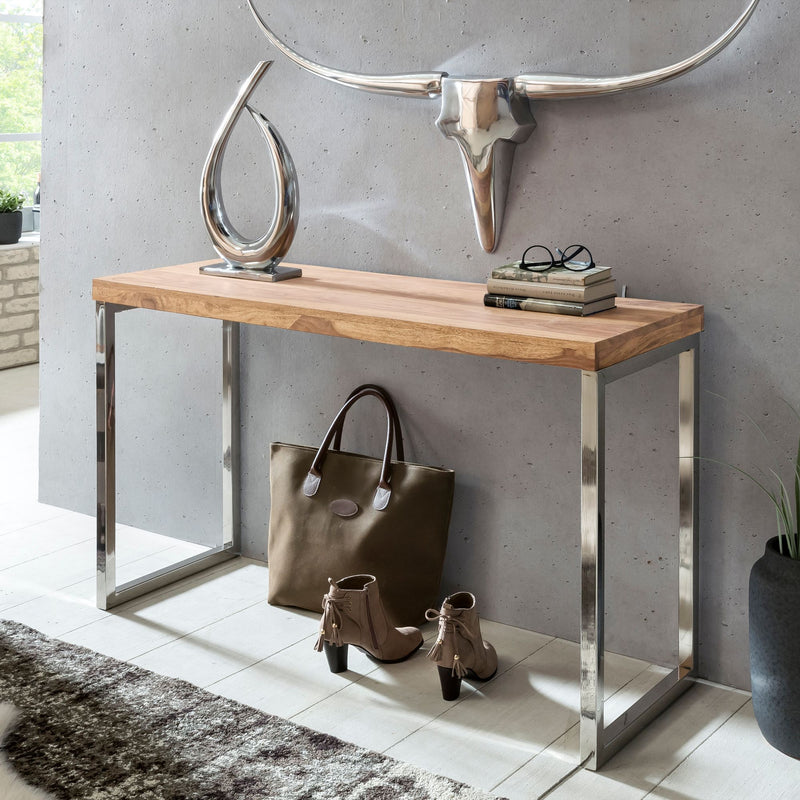 Konsolentisch GUNA Akazie Metallbeine 120x45cm Landhaus-Stil