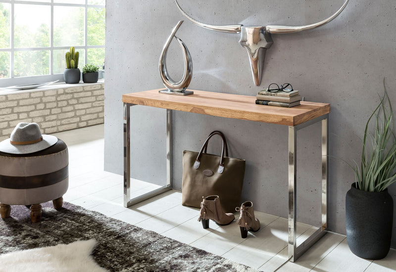 Konsolentisch GUNA Akazie Metallbeine 120x45cm Landhaus-Stil