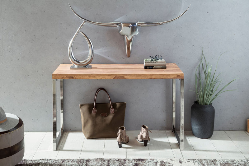 Konsolentisch GUNA Akazie Metallbeine 120x45cm Landhaus-Stil