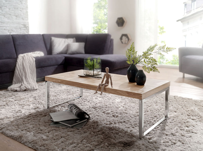 Couchtisch GUNA Akazie Massivholz 120cm Dunkelbraun Landhausstil