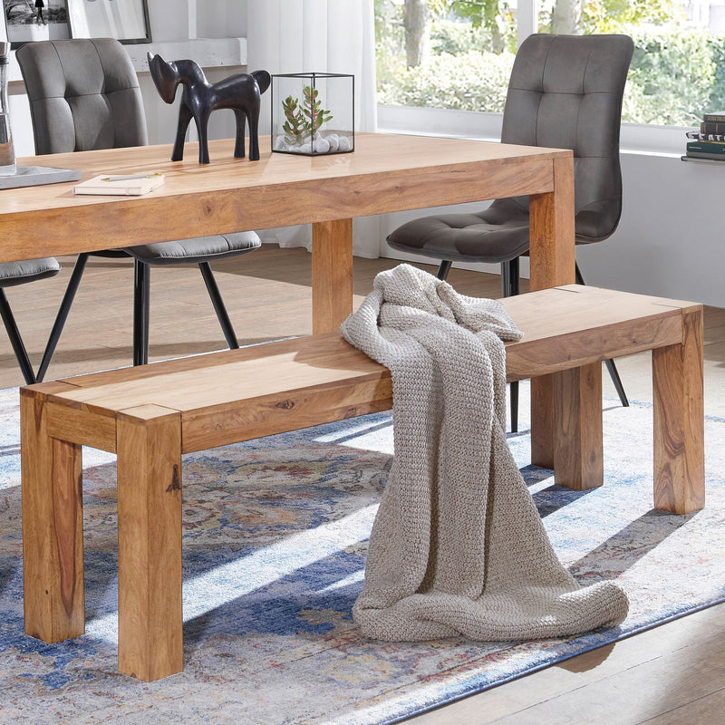 Sitzbank MUMBAI Akazie Massivholz 140x45x35cm Landhausstil
