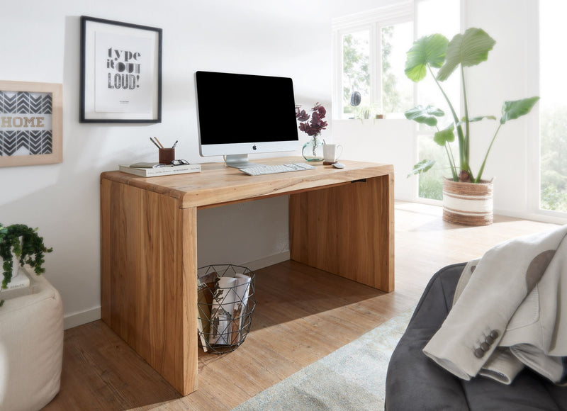 Schreibtisch BOHA 140cm Akazie Massivholz Landhausstil Büroablage