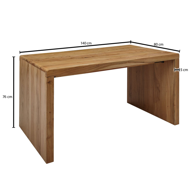 Schreibtisch BOHA 140cm Akazie Massivholz Landhausstil Büroablage