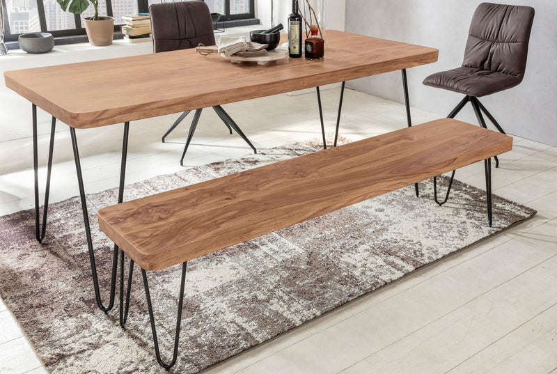 Sitzbank BAGLI 160cm Akazie Massivholz Landhausstil Naturprodukt