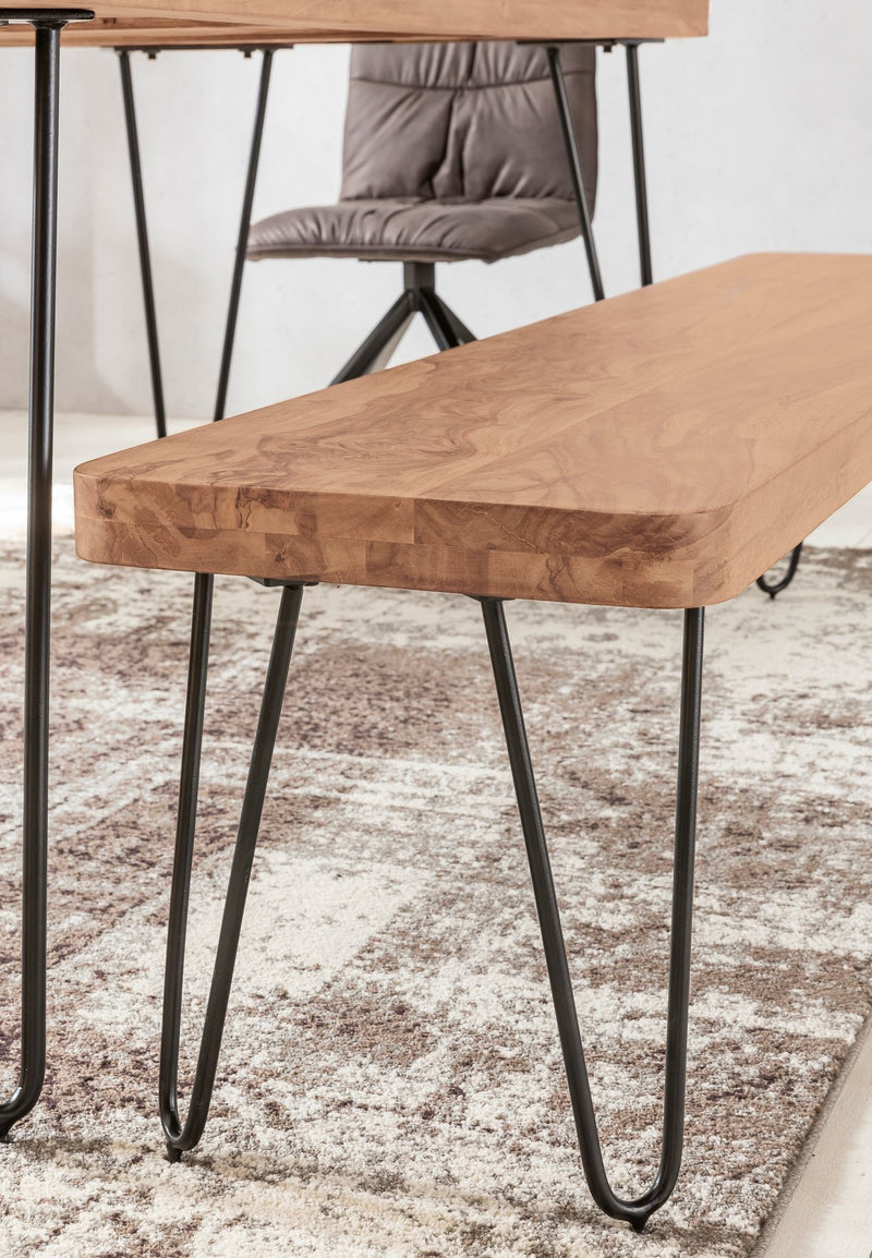 Sitzbank BAGLI 160cm Akazie Massivholz Landhausstil Naturprodukt