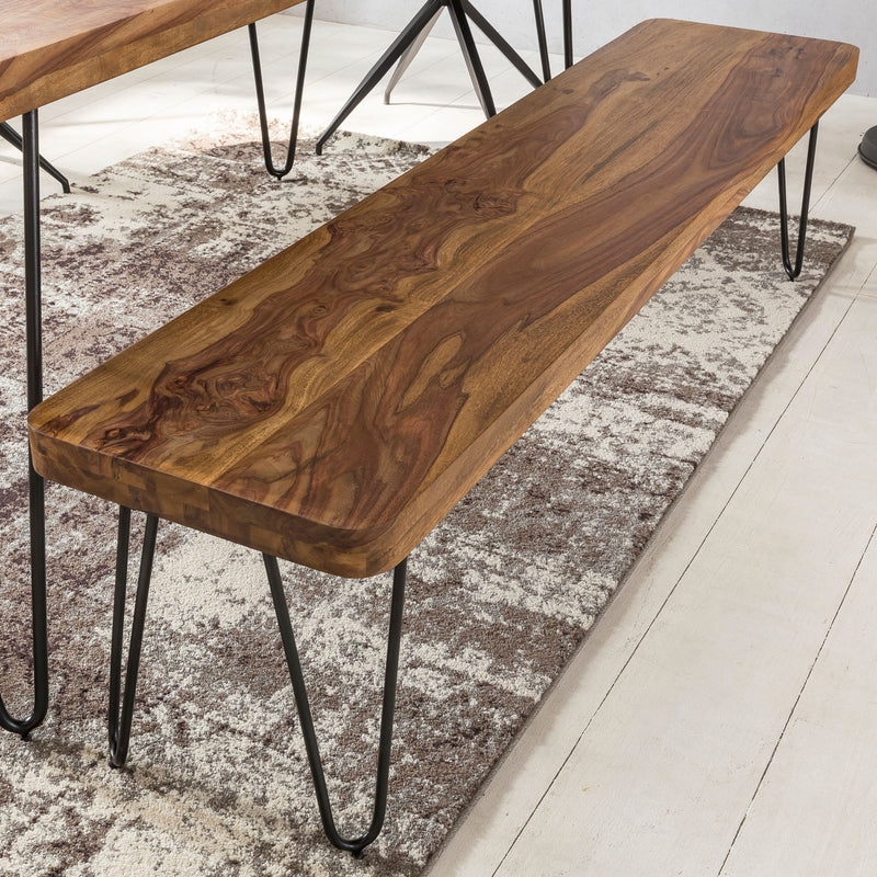 Sitzbank Bagli 180cm Sheesham Massivholz Landhausstil Esszimmer