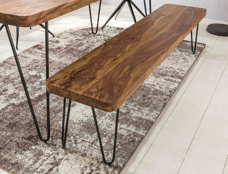 Sitzbank Bagli 180cm Sheesham Massivholz Landhausstil Esszimmer