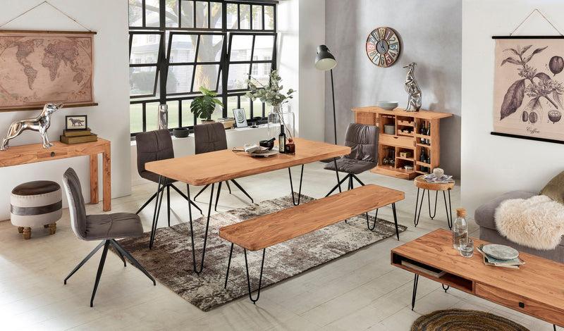 Sitzbank BAGLI 120cm Akazie Massivholz Landhausstil Naturprodukt