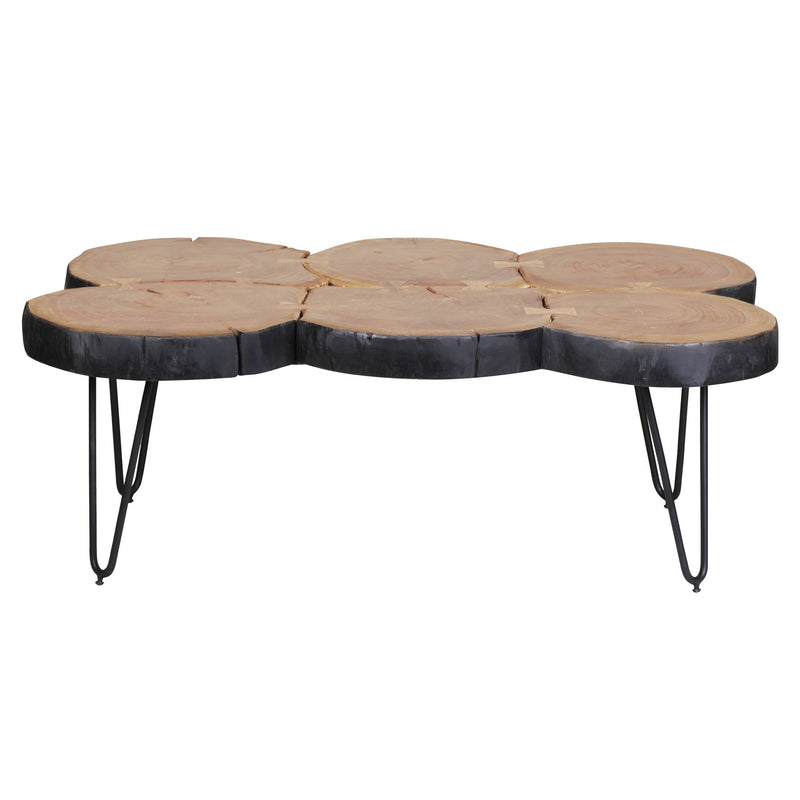 Couchtisch Bagli 115cm Akazie Massivholz Metallbeine Landhausstil