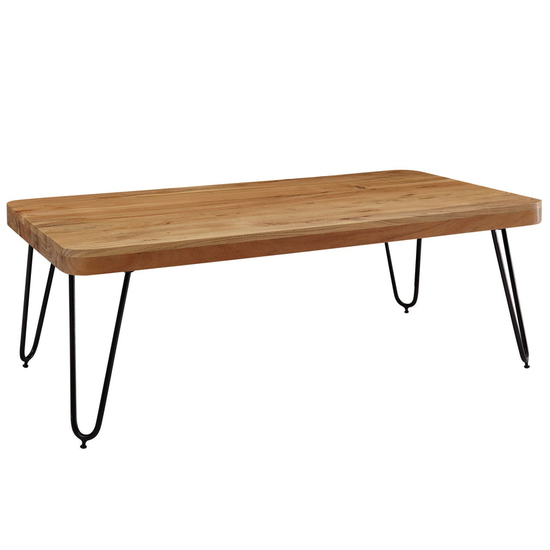 Couchtisch Bagli 115cm Akazie Massivholz Metallbeine Landhausstil