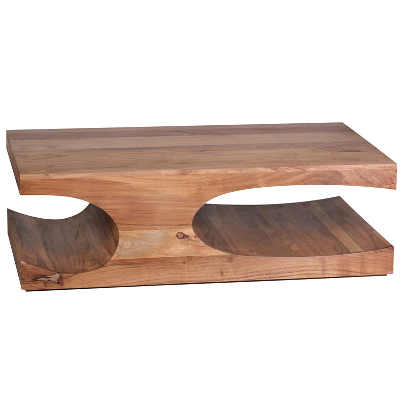 Couchtisch BOHA 118cm Akazie Massivholz Dunkelbraun Landhausstil