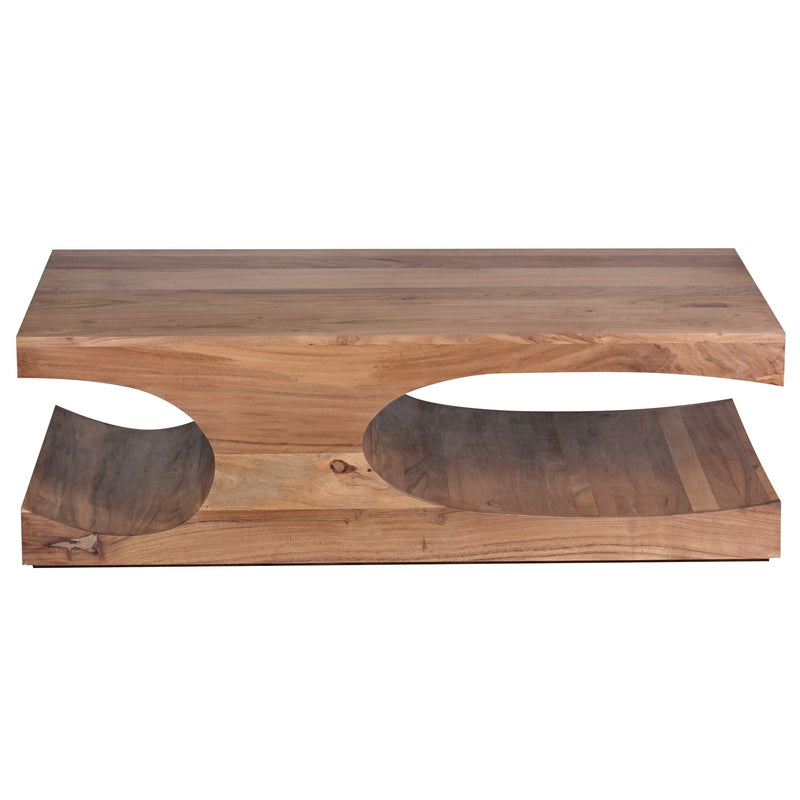 Couchtisch BOHA 118cm Akazie Massivholz Dunkelbraun Landhausstil