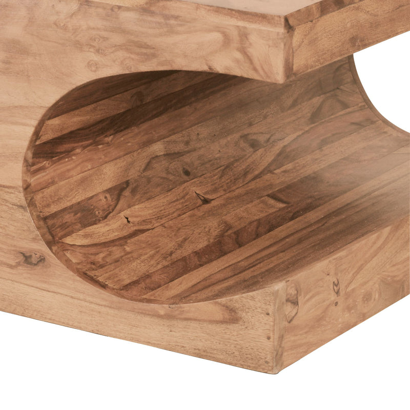 Couchtisch BOHA 118cm Akazie Massivholz Dunkelbraun Landhausstil