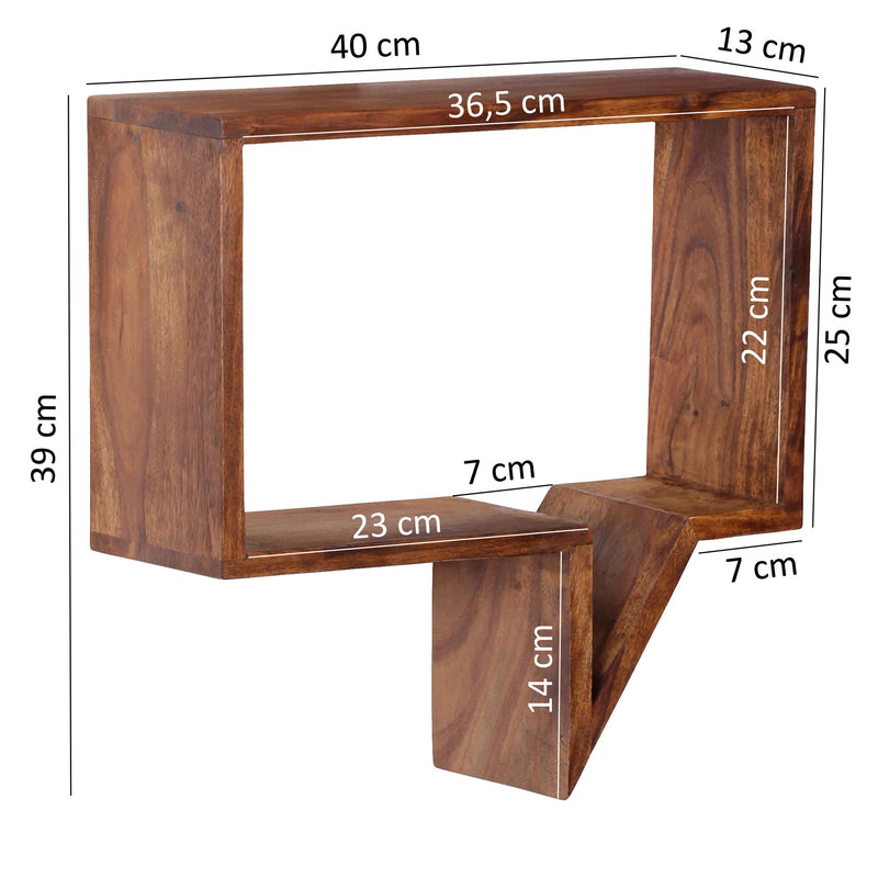 Wandregal Set Mumbai 2er Sheesham Massivholz Landhausstil