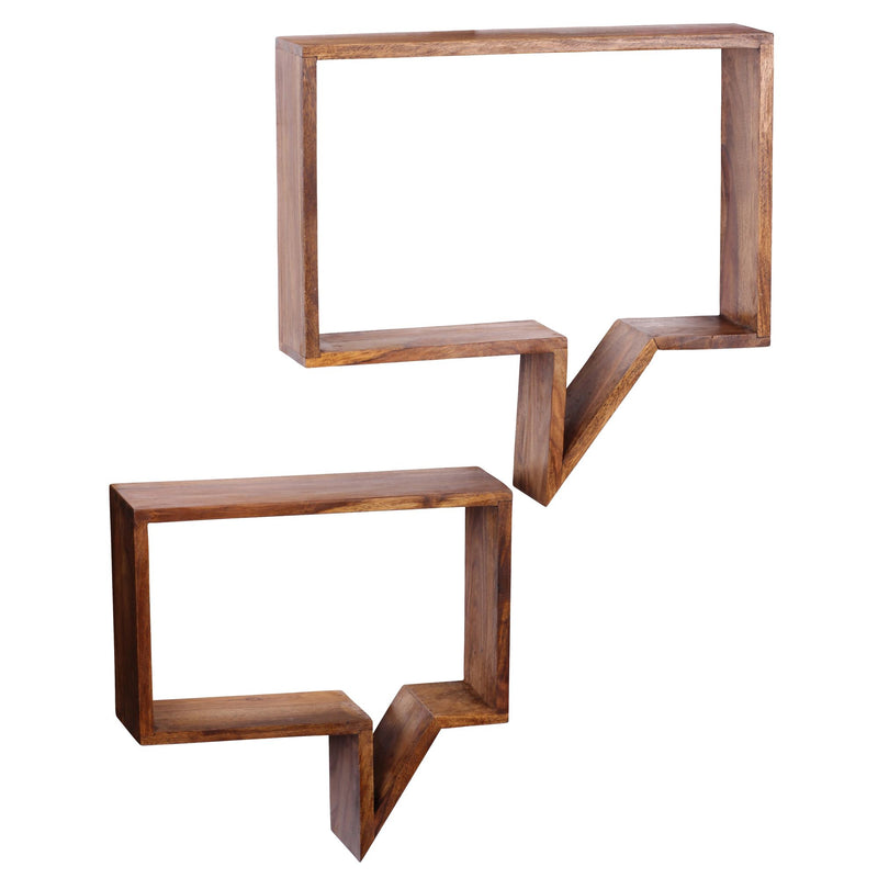 Wandregal Set Mumbai 2er Sheesham Massivholz Landhausstil