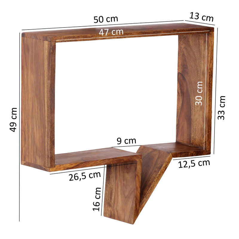 Wandregal Set Mumbai 2er Sheesham Massivholz Landhausstil