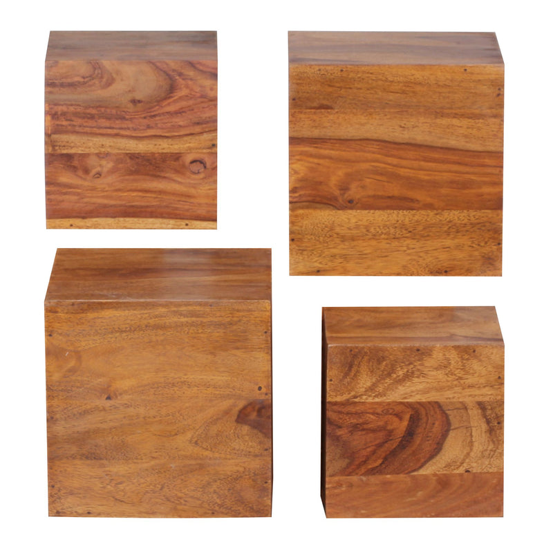Wandregal Set Mumbai 4er Sheesham Massivholz Landhaus 25/20cm