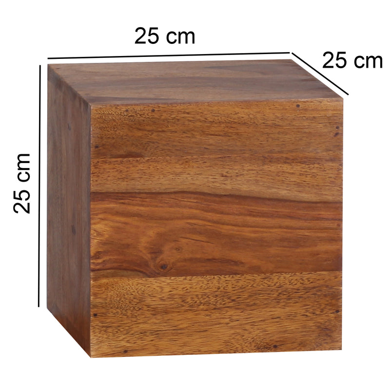 Wandregal Set Mumbai 4er Sheesham Massivholz Landhaus 25/20cm