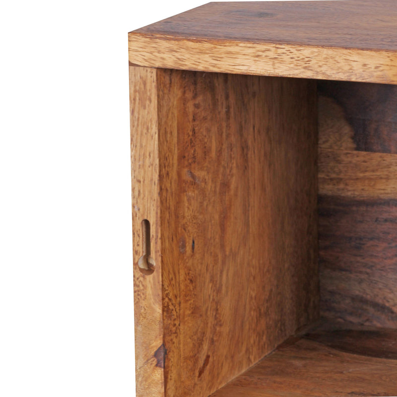 Wandregal Set Mumbai 4er Sheesham Massivholz Landhaus 25/20cm