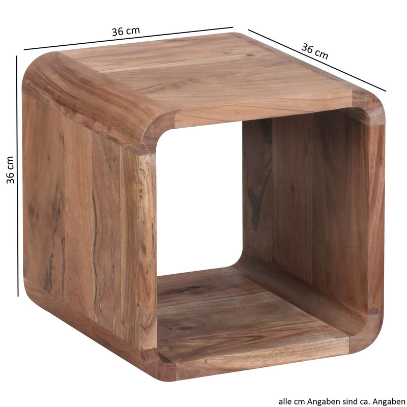 Satztisch-Set BOHA 2er Massivholz Akazie Landhausstil Braun