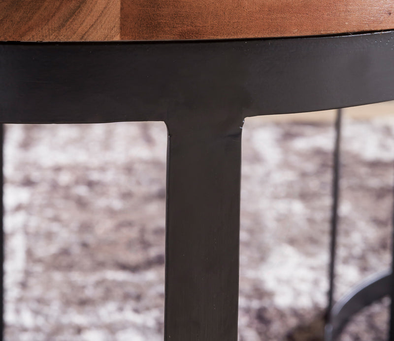 Beistelltische Akola 2er Set Sheesham Massivholz Metallgestell Landhausstil