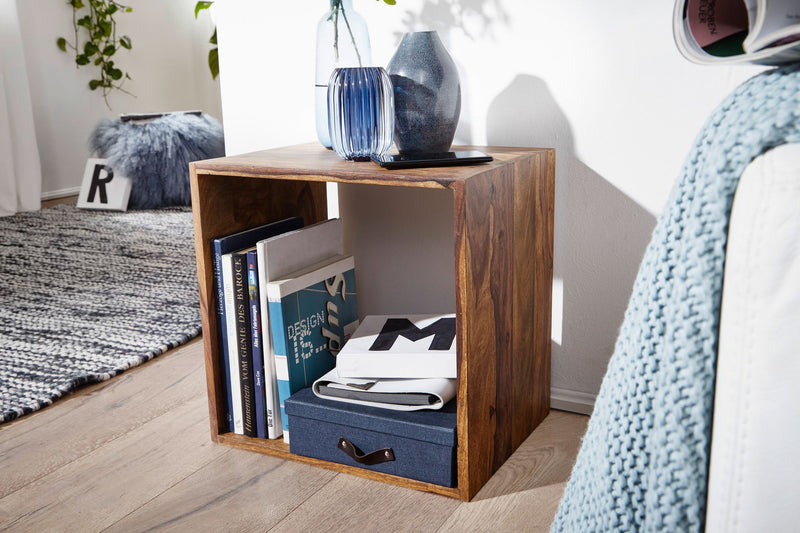 Regal Mumbai Sheesham 43,5cm Massivholz Cube Landhaus-Stil