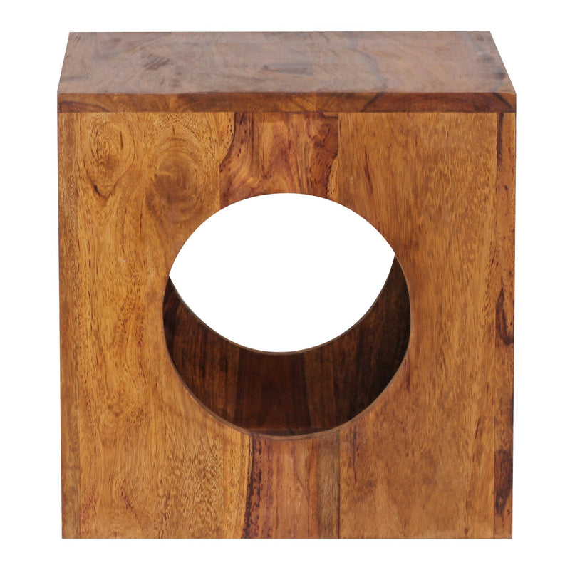 Beistelltisch Mumbai Sheesham Massivholz 35x35x35cm Würfel Stauraum