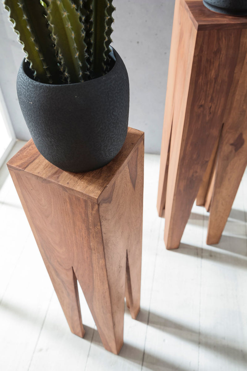 Beistelltisch 3er Set Akazie Massiv Quadratisch Modern Wohnzimmer