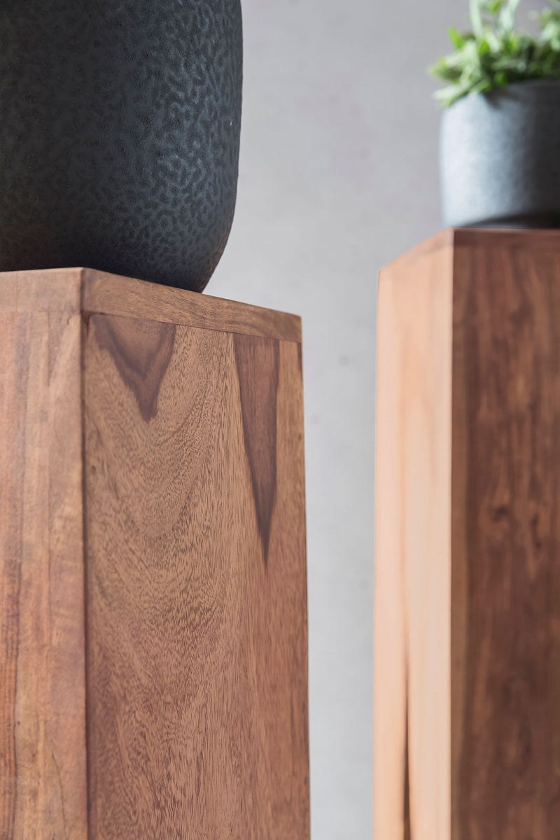 Beistelltisch 3er Set Akazie Massiv Quadratisch Modern Wohnzimmer