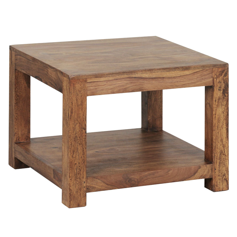 Couchtisch Mumbai Sheesham 60x60cm Landhausstil dunkelbraun