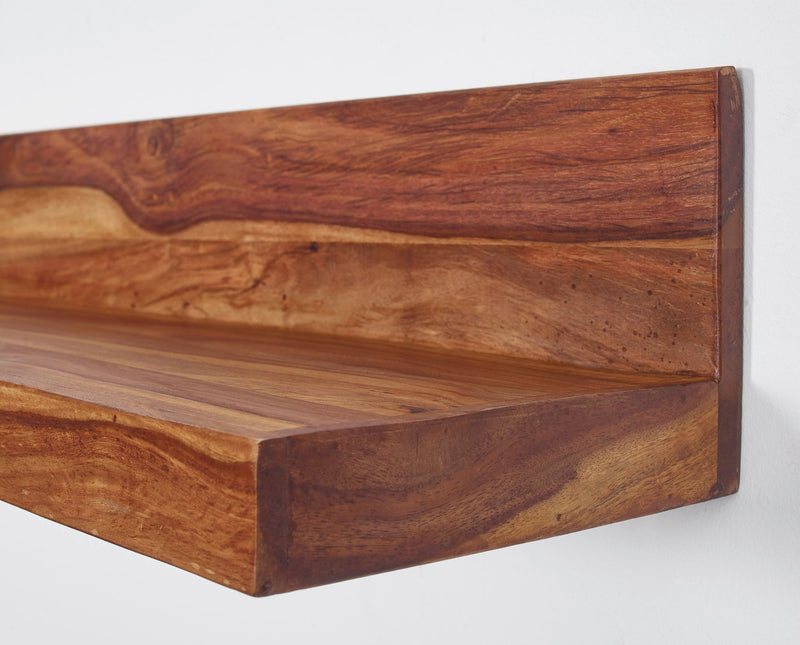 Wandregal Mumbai 60cm Sheesham Massivholz Landhausstil Natur