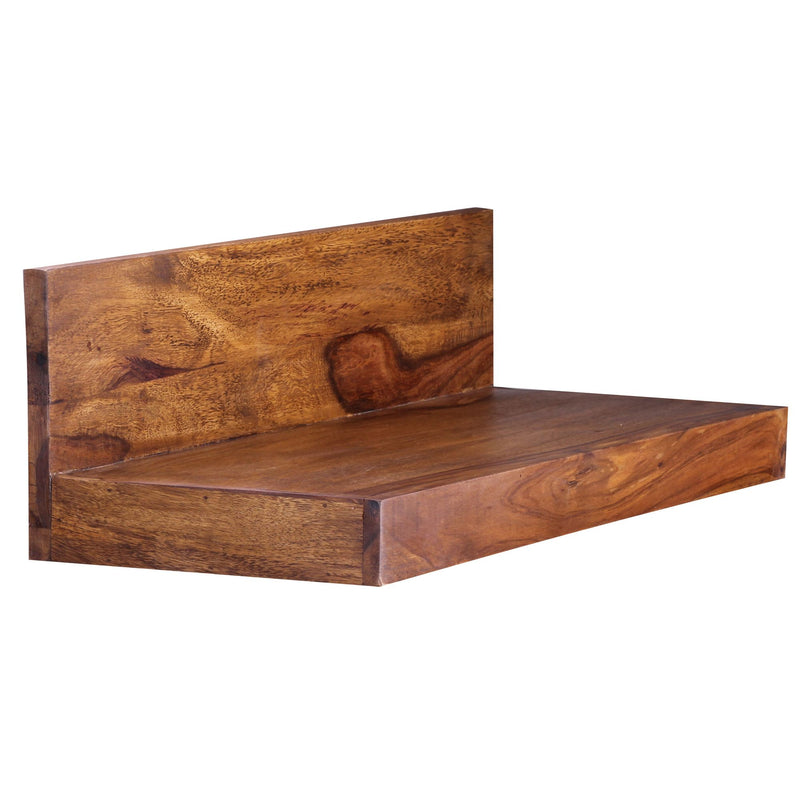 Wandregal Mumbai 60cm Sheesham Massivholz Landhausstil Natur