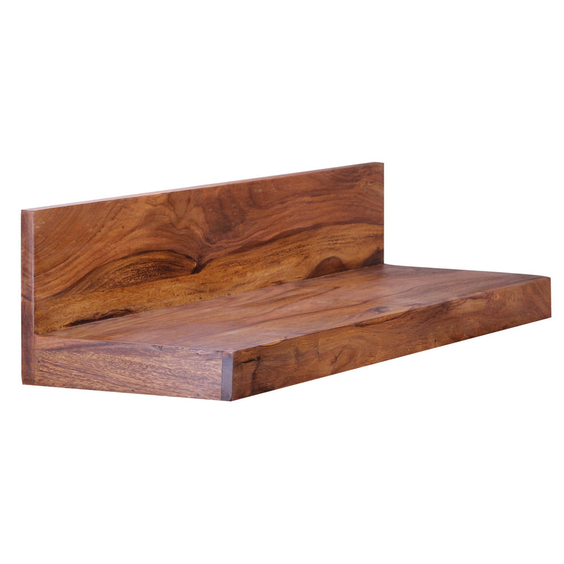 Wandregal Mumbai 80cm Sheesham Massivholz Landhausstil Natur