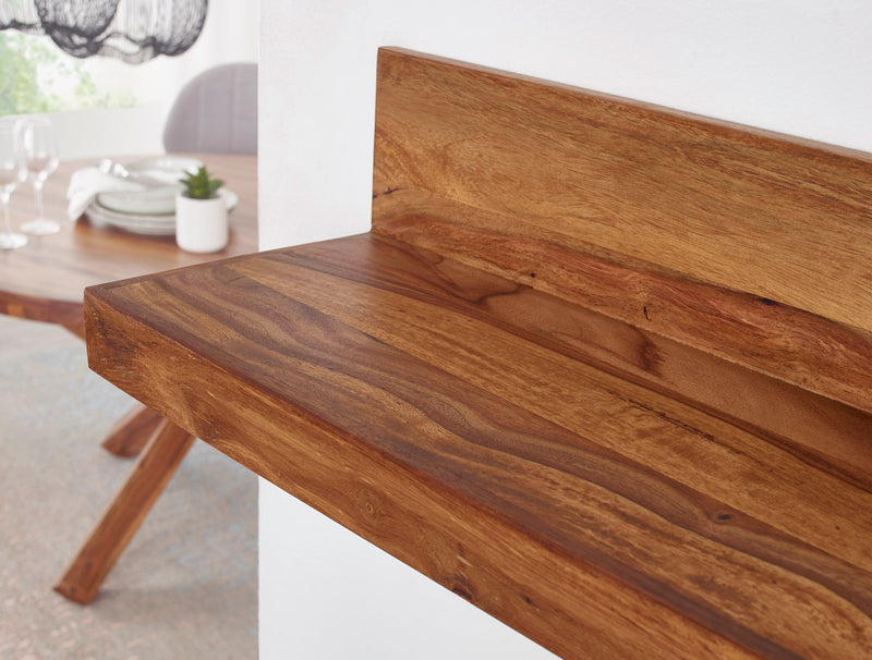 Wandregal Mumbai 110cm Sheesham Massivholz Landhausstil Natur