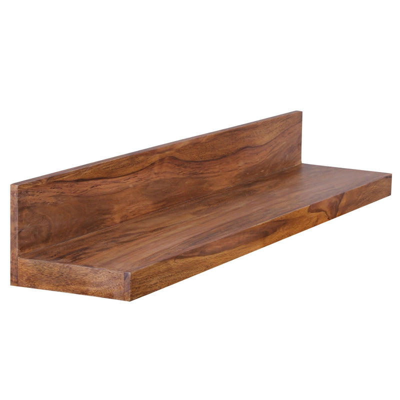Wandregal Mumbai 110cm Sheesham Massivholz Landhausstil Natur