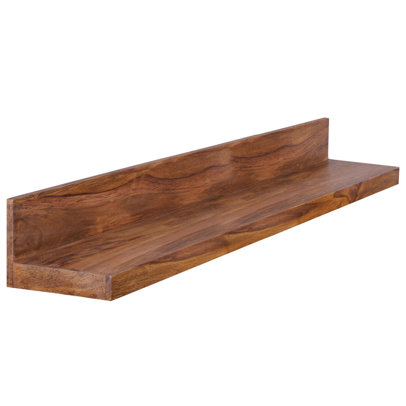 Wandregal Mumbai 140cm Sheesham Massivholz Landhausstil Natur