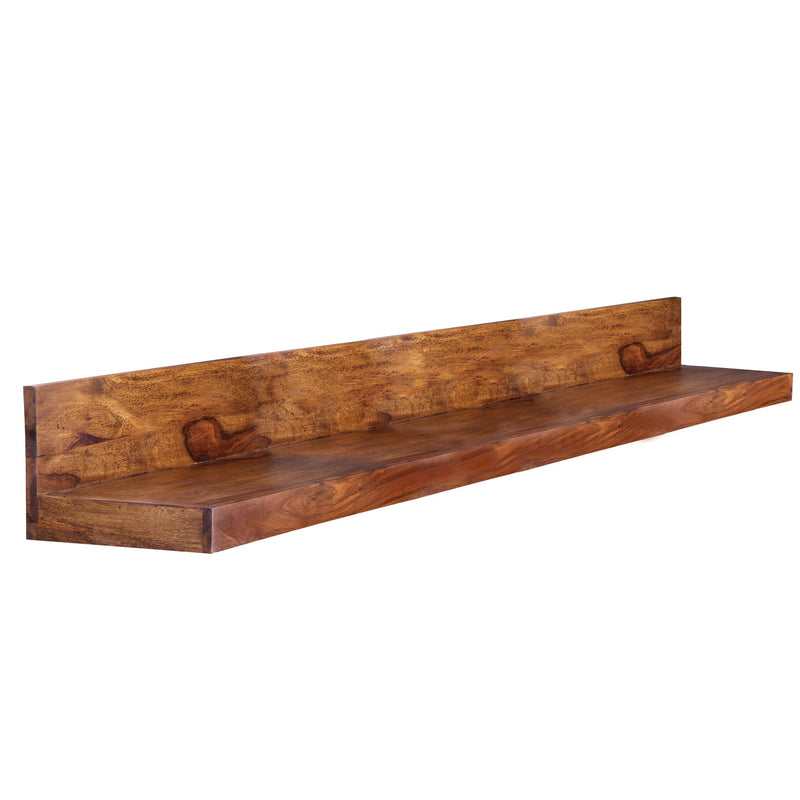Wandregal Mumbai 160cm Sheesham Massivholz Landhausstil Natur
