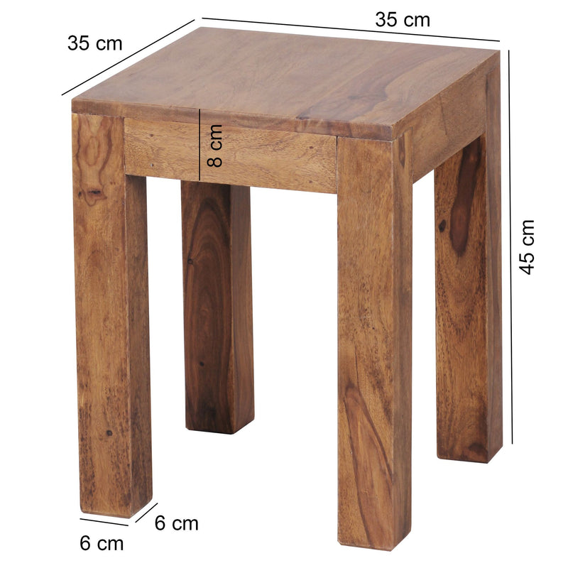Beistelltisch MUMBAI Sheesham 35x35cm dunkelbraun Landhausstil