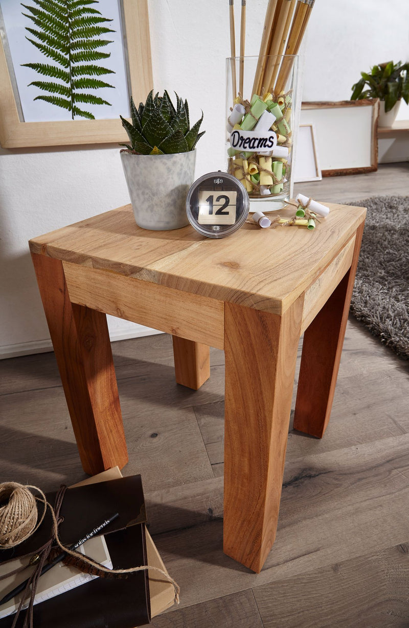 Beistelltisch Mumbai Akazie Massivholz 35x35cm Dunkelbraun Landhausstil