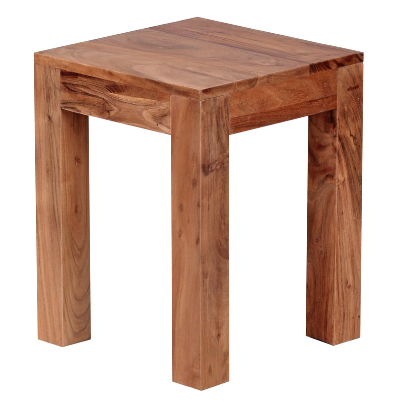 Beistelltisch Mumbai Akazie Massivholz 35x35cm Dunkelbraun Landhausstil