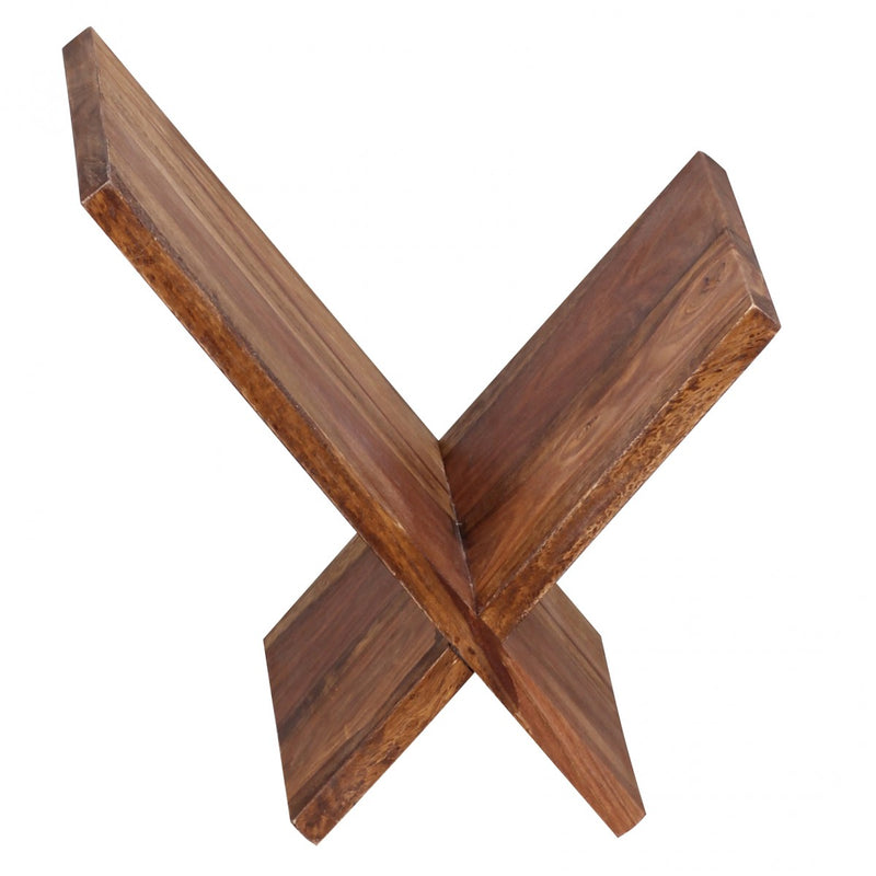 Zeitungsständer MUMBAI Sheesham Massivholz X-Form Landhaus 31cm