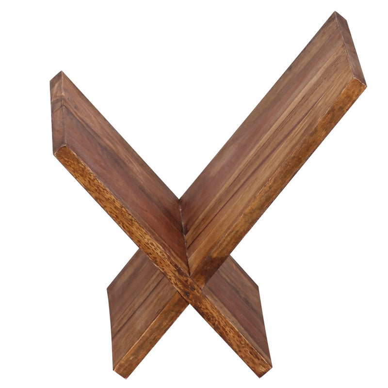 Zeitungsständer MUMBAI Sheesham Massivholz X-Form Landhaus 31cm