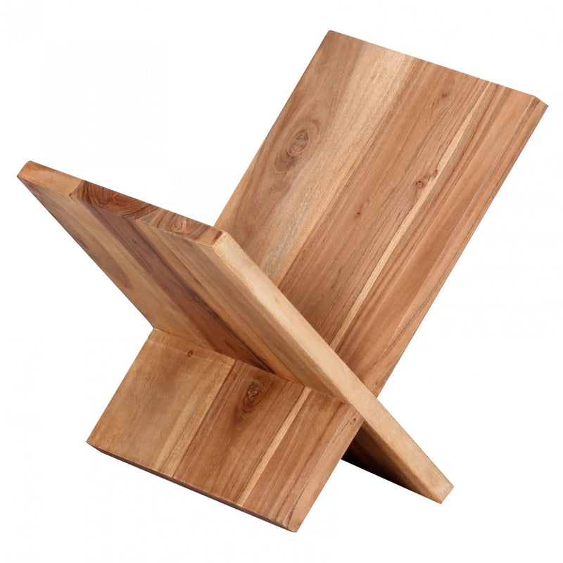 Zeitungsständer MUMBAI Akazie Massivholz X-Form Landhaus 31cm