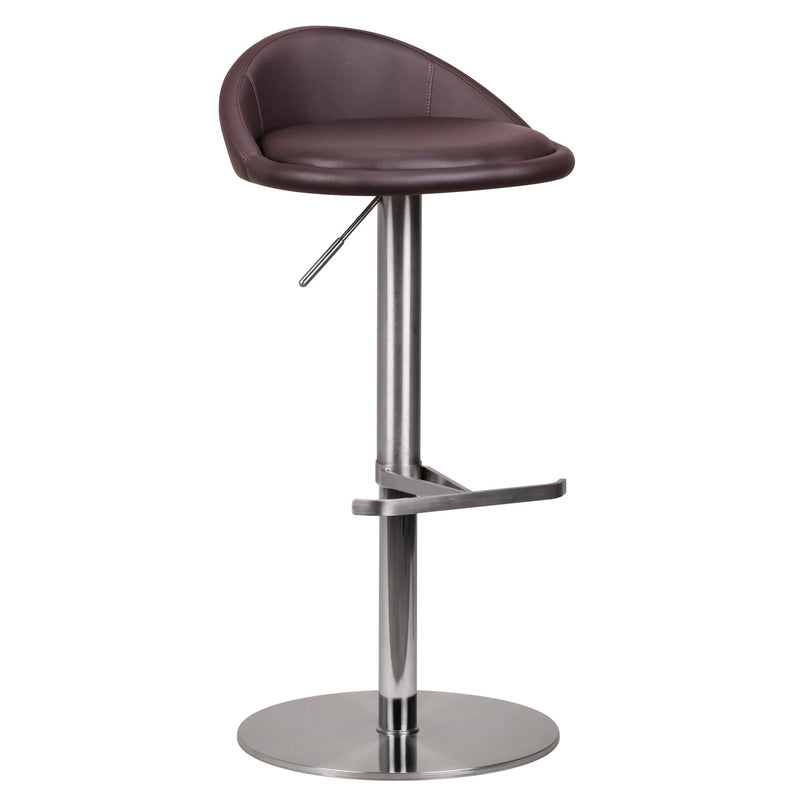 Barhocker WL1.602 höhenverstellbar Edelstahl Braun Drehbar Modern