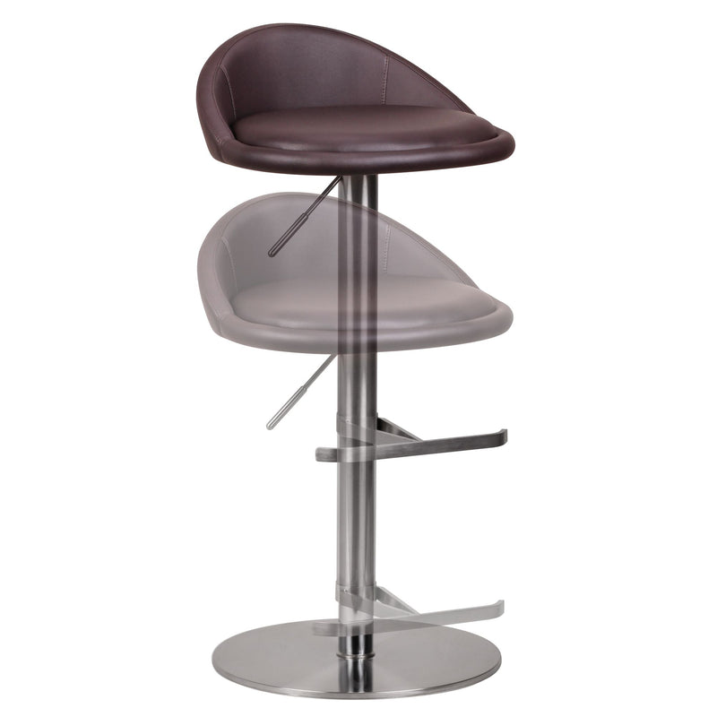 Barhocker WL1.602 höhenverstellbar Edelstahl Braun Drehbar Modern