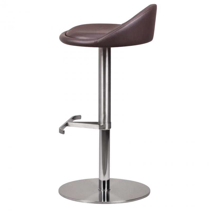 Barhocker WL1.602 höhenverstellbar Edelstahl Braun Drehbar Modern