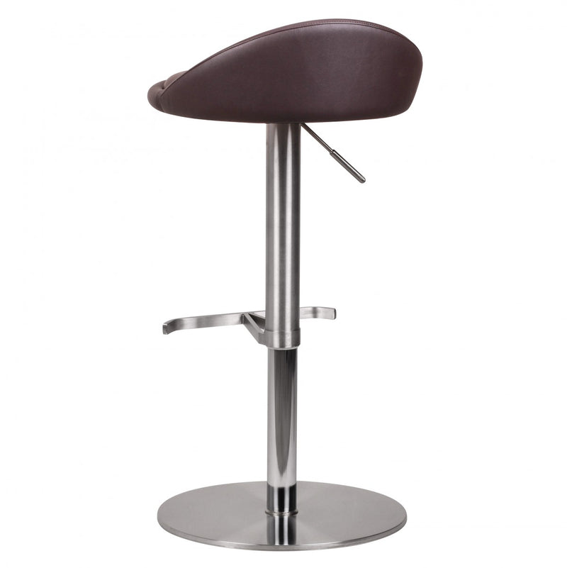 Barhocker WL1.602 höhenverstellbar Edelstahl Braun Drehbar Modern