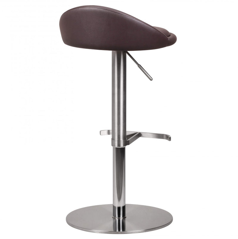 Barhocker WL1.602 höhenverstellbar Edelstahl Braun Drehbar Modern
